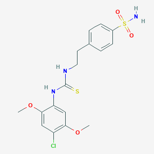 molecular formula C17H20ClN3O4S2 B216446 3-(4-CHLORO-2,5-DIMETHOXYPHENYL)-1-[2-(4-SULFAMOYLPHENYL)ETHYL]THIOUREA 