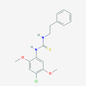 molecular formula C17H19ClN2O2S B216453 N-(4-CHLORO-2,5-DIMETHOXYPHENYL)-N'-PHENETHYLTHIOUREA 
