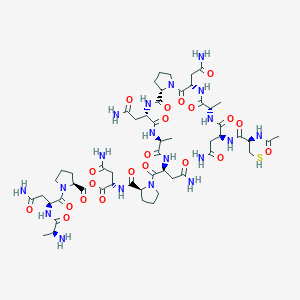 molecular formula C53H81N19O21S B021695 Acetylcysteine(asparaginyl-alanyl-asparaginyl-proline)3 CAS No. 110605-28-2