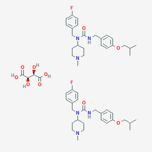 molecular formula C29H40FN3O8 B000217 N-[(4-Fluorophenyl)methyl]-N-(1-methyl-4-piperidinyl)-N'-[[4-(2-methylpropoxy)phenylurea (2R,3R)-2,3-Dihydroxybutanedioate CAS No. 706782-28-7