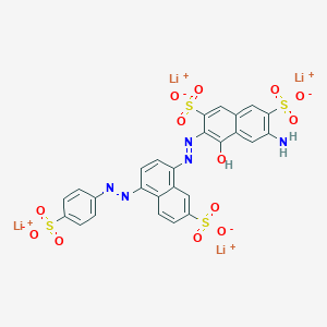molecular formula C26H15Li4N5O13S4 B217042 Tetralithium 7-amino-1-hydroxy-2-(7-sulfonato-4-(4-sulfonatophenylazo)-1-naphthylazo)naphthalene-3,6-disulfonate CAS No. 106028-58-4