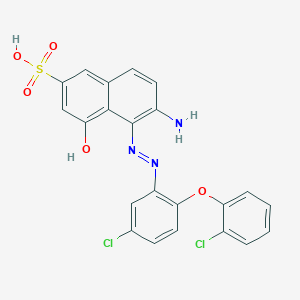 molecular formula C22H15Cl2N3O5S B217197 sodium;6-amino-5-[[5-chloro-2-(2-chlorophenoxy)phenyl]diazenyl]-4-hydroxynaphthalene-2-sulfonate CAS No. 103241-64-1