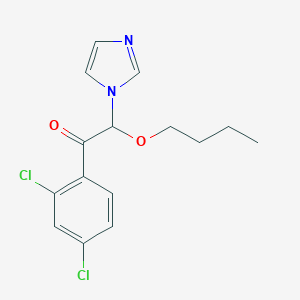 molecular formula C15H16Cl2N2O2 B021722 Ethanone, 2-butoxy-1-(2,4-dichlorophenyl)-2-(1H-imidazol-1-yl)- CAS No. 106837-08-5