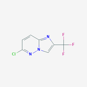 molecular formula C7H3ClF3N3 B021730 6-Chloro-2-(trifluoromethyl)imidazo[1,2-b]pyridazine CAS No. 109113-97-5