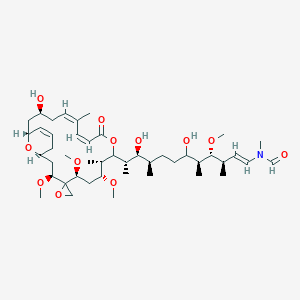 molecular formula C13H15NO3S B217420 N-[(E,3R,4R,5S,9R,10S,11S)-6,10-dihydroxy-11-[(1S,3S,5S,7R,8S,12Z,14Z,17S,19R)-17-hydroxy-3,5,7-trimethoxy-8,14-dimethyl-11-oxospiro[10,23-dioxabicyclo[17.3.1]tricosa-12,14,20-triene-4,2'-oxirane]-9-yl]-4-methoxy-3,5,9-trimethyldodec-1-enyl]-N-methylforma CAS No. 104653-87-4