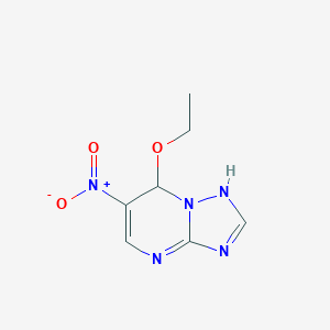 molecular formula C7H9N5O3 B021759 7-Ethoxy-6-nitro-1,7-dihydro-[1,2,4]triazolo[1,5-a]pyrimidine CAS No. 105412-04-2