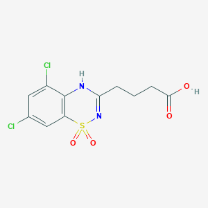molecular formula C11H10Cl2N2O4S B021805 5,7-Dichloro-2H-1,2,4-benzothiadiazine-3-butanoic acid 1,1-dioxide CAS No. 101064-01-1