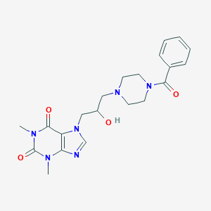 molecular formula C21H26N6O4 B021813 7-[3-(4-Benzoyl-1-piperazinyl)-2-hydroxypropyl]-1,3-dimethyl-7H-purine-2,6(1H,3H)-dione CAS No. 19972-09-9