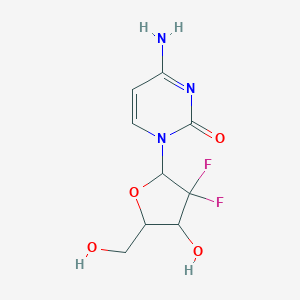 molecular formula C9H11F2N3O4 B021848 4-Amino-1-[3,3-difluoro-4-hydroxy-5-(hydroxymethyl)-2-oxolanyl]-2-pyrimidinone CAS No. 103882-85-5
