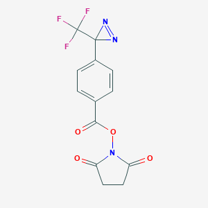 molecular formula C13H8F3N3O4 B021871 4-[3-(Trifluoromethyl)diazirin-3-yl] benzoic acid N-hydroxysuccinimide ester CAS No. 87736-89-8