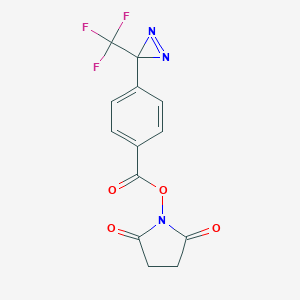 molecular formula C13H8F3N3O4 B021871 2,5-Dioxopyrrolidin-1-yl 4-(3-(trifluoromethyl)-3H-diazirin-3-yl)benzoate CAS No. 87736-89-8