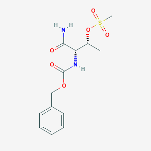 molecular formula C13H18N2O6S B021875 N-Benzyloxycarbonyl L-Threonine Amide O-Methanesulfonate CAS No. 80082-51-5