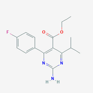 molecular formula C16H18FN3O2 B021880 Ethyl 4-(4-fluorophenyl)-6-isopropyl-2-amino-pyrimidine-5-carboxylate CAS No. 712320-67-7