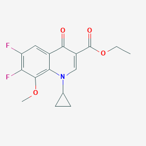 molecular formula C16H15F2NO4 B021883 Ethyl 1-cyclopropyl-6,7-difluoro-8-methoxy-4-oxo-1,4-dihydroquinoline-3-carboxylate CAS No. 112811-71-9