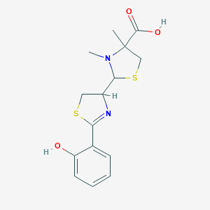 molecular formula C18H21F6N3O3 B219191 2-(2-(2-Hydroxyphenyl)-4,5-dihydrothiazol-4-yl)-3,4-dimethylthiazolidine-4-carboxylic acid CAS No. 124508-94-7
