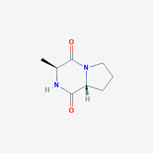 molecular formula C8H12N2O2 B021935 (3S,8aR)-3-methyl-2,3,6,7,8,8a-hexahydropyrrolo[1,2-a]pyrazine-1,4-dione CAS No. 19943-29-4