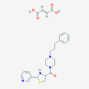 molecular formula C26H32N4O5S B219401 but-2-enedioic acid, [4-(3-phenylpropyl)piperazin-1-yl]-(2-pyridin-3-y lthiazolidin-4-yl)methanone CAS No. 118196-11-5