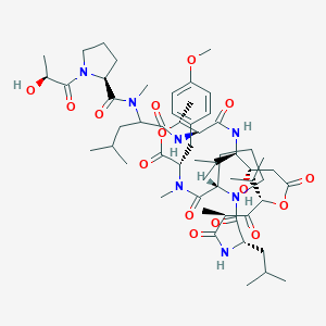 (2S)-N-[1-[[(3S,6S,8S,12S,13R,16S,17R,20S,23S)-12-hydroxy-20-[(4-methoxyphenyl)methyl]-6,17,21-trimethyl-3-(2-methylpropyl)-2,5,7,10,15,19,22-heptaoxo-8,13-di(propan-2-yl)-9,18-dioxa-1,4,14,21-tetrazabicyclo[21.3.0]hexacosan-16-yl]amino]-4-methyl-1-oxopentan-2-yl]-1-[(2S)-2-hydroxypropanoyl]-N-methylpyrrolidine-2-carboxamide