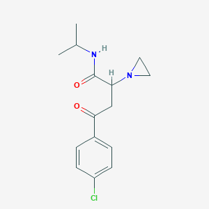 molecular formula C15H19ClN2O2 B021993 alpha-(2-(4-Chlorophenyl)-2-oxoethyl)-N-(1-methylethyl)-1-aziridineacetamide CAS No. 108260-28-2