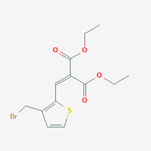 molecular formula C13H15BrO4S B022014 Diethyl 2-((3-(bromomethyl)thiophen-2-yl)methylene)malonate CAS No. 104085-30-5