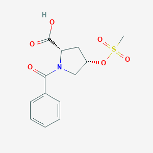 molecular formula C13H15NO6S B220166 cis-1-Benzoyl-4-mesyloxy-L-proline CAS No. 120807-02-5