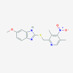 molecular formula C16H16N4O3S B022031 4-去甲氧基-4-硝基奥美拉唑硫醚 CAS No. 142885-91-4