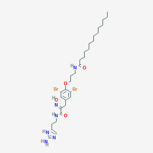 molecular formula C31H48Br2N6O4 B022035 N-[3-[4-[(2E)-3-[2-(2-Amino-1H-imidazol-5-yl)ethylamino]-2-hydroxyimino-3-oxopropyl]-2,6-dibromophenoxy]propyl]tetradecanamide CAS No. 101488-81-7
