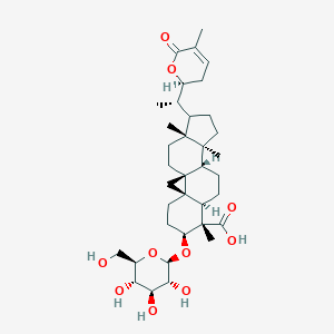(1S,3R,6S,7S,8R,11S,12S,16R)-7,12,16-Trimethyl-15-[(1S)-1-[(2S)-5-methyl-6-oxo-2,3-dihydropyran-2-yl]ethyl]-6-[(2R,3R,4S,5S,6R)-3,4,5-trihydroxy-6-(hydroxymethyl)oxan-2-yl]oxypentacyclo[9.7.0.01,3.03,8.012,16]octadecane-7-carboxylic acid