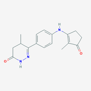 4,5-Dihydro-5-methyl-6-(4-((2-methyl-3-oxo-1-cyclopentenyl)amino)phenyl)-3-(2H)-pyridazinone