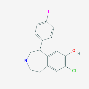 molecular formula C17H17ClINO B220535 8-Chloro-5-(4-iodophenyl)-3-methyl-1,2,4,5-tetrahydro-3-benzazepin-7-ol CAS No. 120685-95-2
