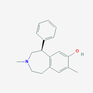 molecular formula C18H21NO B022090 (5S)-3,8-dimethyl-5-phenyl-1,2,4,5-tetrahydro-3-benzazepin-7-ol CAS No. 105301-42-6