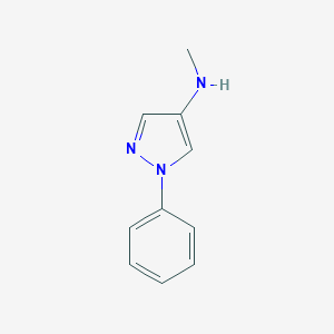 molecular formula C10H11N3 B022121 Pyrazole, 4-(methylamino)-1-phenyl- CAS No. 19730-17-7