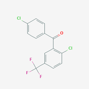 molecular formula C14H7Cl2F3O B022124 (4-Chlorophenyl)(2-chloro-5-(trifluoromethyl)phenyl)methanone CAS No. 95998-69-9