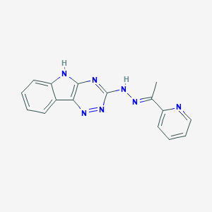 molecular formula C16H13N7 B221282 N-[(E)-1-pyridin-2-ylethylideneamino]-5H-[1,2,4]triazino[5,6-b]indol-3-amine 