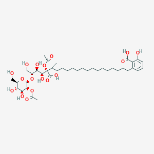 molecular formula C10H10N2O2 B221485 2-[(17S,18S,19S,20R)-17-acetyloxy-20-[(2S,3S,4S,5S,6R)-3-acetyloxy-4,5-dihydroxy-6-(hydroxymethyl)oxan-2-yl]oxy-17-carboxy-18,19,21-trihydroxy-16-methylhenicosyl]-6-hydroxybenzoic acid CAS No. 160471-36-3
