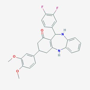 11-(3,4-difluorophenyl)-3-(3,4-dimethoxyphenyl)-2,3,4,5,10,11-hexahydro-1H-dibenzo[b,e][1,4]diazepin-1-one
