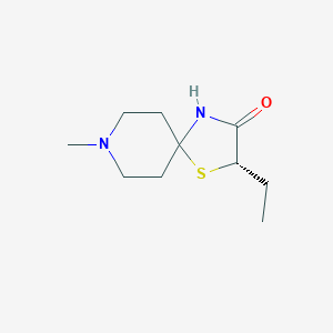 molecular formula C10H18N2OS B022173 (2S)-2-Ethyl-8-methyl-1-thia-4,8-diazaspiro[4,5]decan-3-one CAS No. 503431-81-0