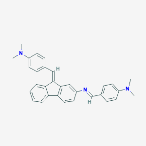 molecular formula C31H29N3 B022186 4-[(E)-[2-[[4-(Dimethylamino)phenyl]methylideneamino]fluoren-9-ylidene]methyl]-N,N-dimethylaniline CAS No. 19661-40-6