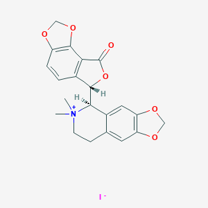 molecular formula C₂₁H₂₀INO₆ B022187 (6S)-6-[(5R)-6,6-Dimethyl-7,8-dihydro-5H-[1,3]dioxolo[4,5-g]isoquinolin-6-ium-5-yl]-6H-furo[3,4-g][1,3]benzodioxol-8-one;iodide CAS No. 55950-07-7