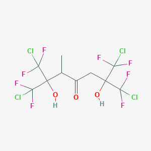 molecular formula C10H8Cl4F8O3 B022247 1,7-Dichloro-2,6-bis[chloro(difluoro)methyl]-1,1,7,7-tetrafluoro-2,6-dihydroxy-3-methylheptan-4-one CAS No. 101913-78-4