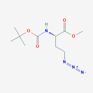 molecular formula C10H18N4O4 B022259 N-BOC-2-AMINO-4-AZIDO-BUTANOIC ACID METHYL ESTER CAS No. 359781-97-8