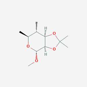 molecular formula C11H20O4 B022299 (3aR,4R,6S,7S,7aR)-4-methoxy-2,2,6,7-tetramethyl-4,6,7,7a-tetrahydro-3aH-[1,3]dioxolo[4,5-c]pyran CAS No. 105678-16-8