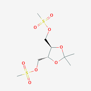 molecular formula C9H18O8S2 B022313 [(4R,5R)-2,2-dimethyl-5-(methylsulfonyloxymethyl)-1,3-dioxolan-4-yl]methyl methanesulfonate CAS No. 109281-59-6