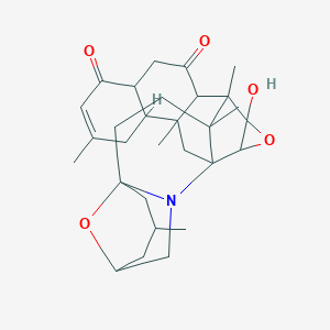 B223265 26-Hydroxy-3,6,13,14,19-pentamethyl-25,27-dioxa-23-azaoctacyclo[11.10.3.117,21.01,14.03,12.04,9.017,23.024,26]heptacos-6-ene-8,11-dione CAS No. 164991-65-5
