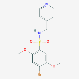 4-bromo-2,5-dimethoxy-N-(pyridin-4-ylmethyl)benzenesulfonamide