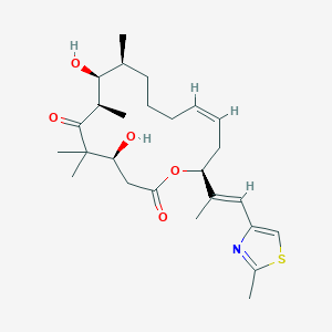 molecular formula C26H39NO5S B223305 4,8-Dihydroxy-5,5,7,9-tetramethyl-16-[1-(2-methyl-1,3-thiazol-4-YL)prop-1-EN-2-YL]-1-oxacyclohexadec-13-ene-2,6-dione CAS No. 186692-73-9