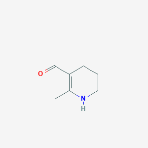 molecular formula C8H13NO B022340 Ethanone,1-(2-methyl-1,4,5,6-tetrahydro-3-pyridinyl)-(9ci) CAS No. 19942-30-4