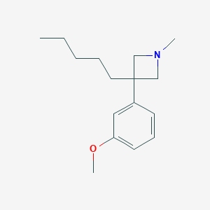 AZETIDINE, 3-(m-METHOXYPHENYL)-1-METHYL-3-PENTYL-