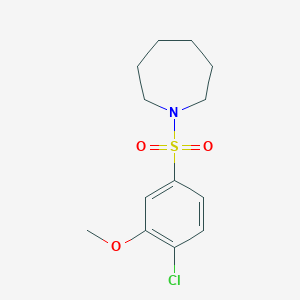 molecular formula C13H18ClNO3S B223544 1-(4-氯-3-甲氧基苯基)磺酰基氮杂环己烷 