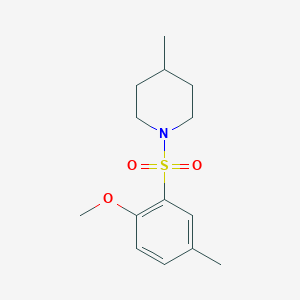molecular formula C14H21NO3S B223555 1-(2-Methoxy-5-methyl-benzenesulfonyl)-4-methyl-piperidine 